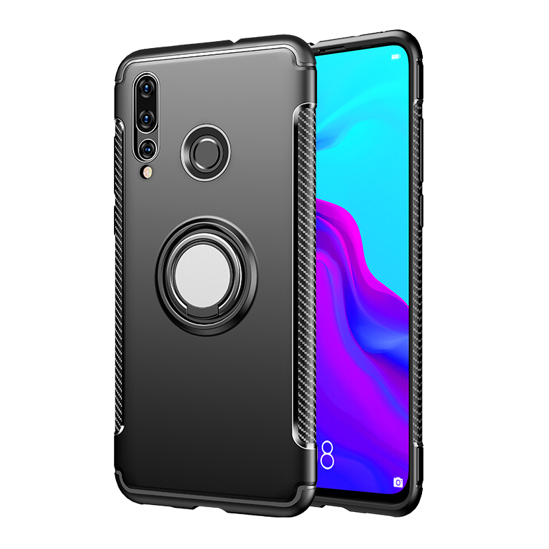 Voor Huawei Honor 10 Lite 10i Honor10 ik View V10 V 10 Case Metal Ring Auto Heavy Duty PC + siliconen TPU Siliconen Houder Stand Case