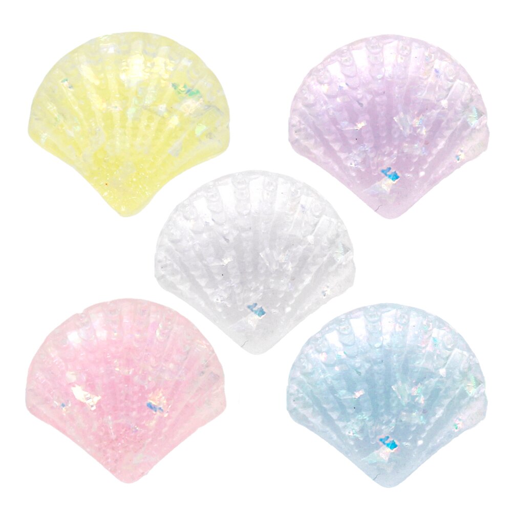 10 stk slikfarvet pailletter skal 3d harpiks flatback cabochon håndværk tilbehør diy ,10 yc 11635