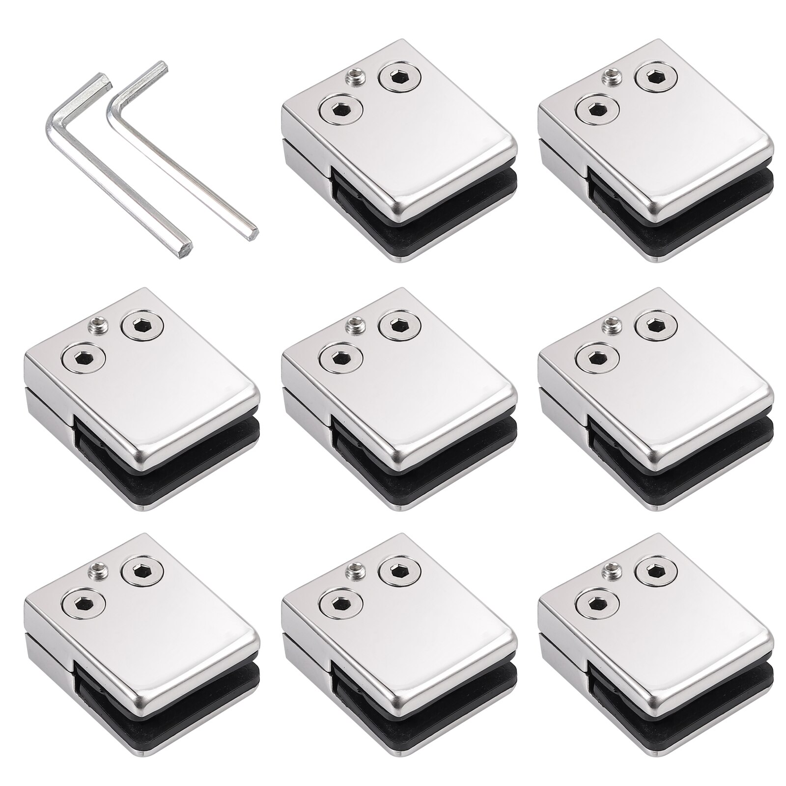 TANiCE 8PCS 304 Stainless Steel Glass Clamp Bracket Clip Holder S/M/L Size for 6-8mm 8-10mm 10-12mm Glass Balustrade Staircase