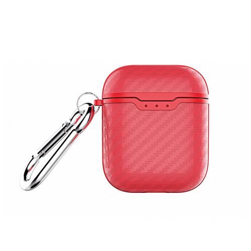 Funda protectora de fibra de carbono a prueba de polvo para AirPods 1/2, auricular Bluetooth: Redfor AirPods 1