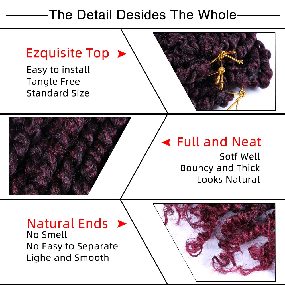 Passion Twist Hair Crochet Braids Ombre Pre looped Fluffy Twists Braiding Synthetic Crotchet Braids Hair Extensions