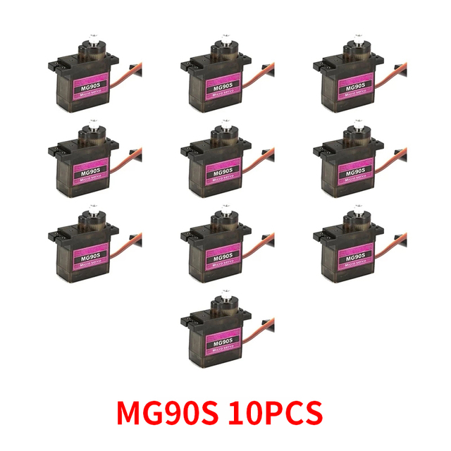 2/4/5/10/20 Pcs MG90S All metal gear 9g Servo SG90 Upgraded version For Rc Helicopter Plane Boat Car MG90 9G Trex 450 RC Robot: Light Grey