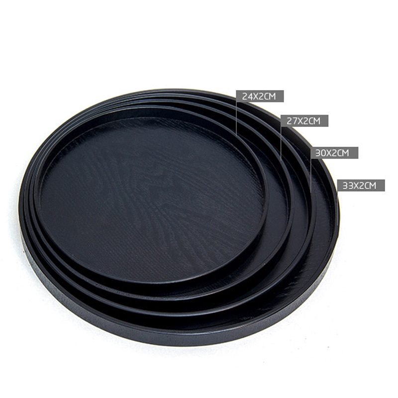 Rond Houten Dienblad, 37,5 Cm Massief Houten Theeblad