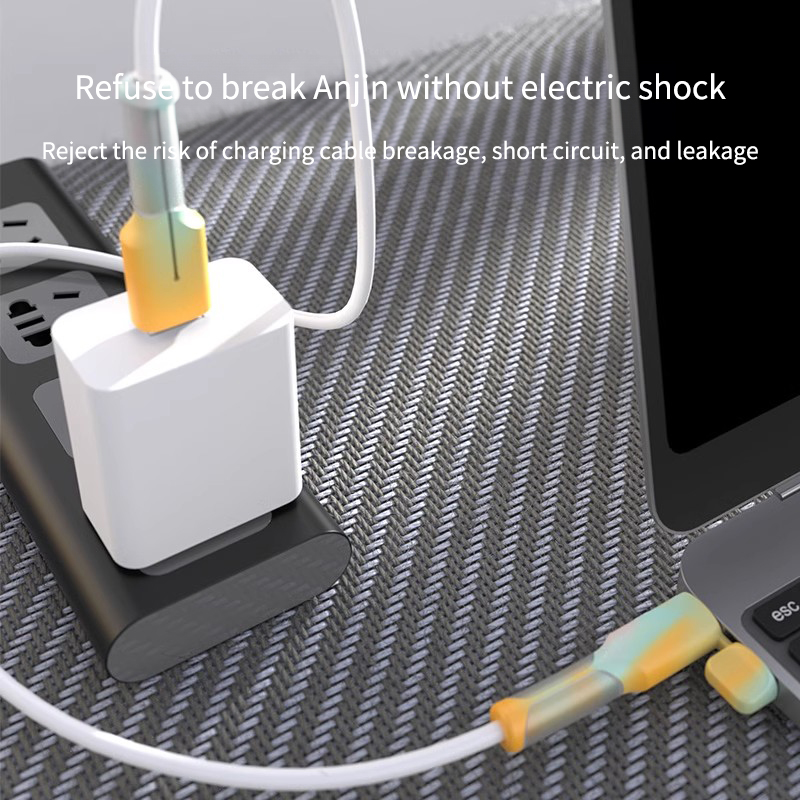 Charger Cable Protector, Type-C to Type-C/iPhone/USB A Silicone Charger Cord Protector, 2-in- Cord Protector with Cable Winder