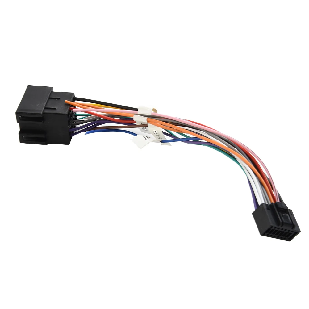 16 Pin To ISO Cable Adapter 16P Male Plug To Female Connector Wiring Harness For Auto Car Radio Accessories