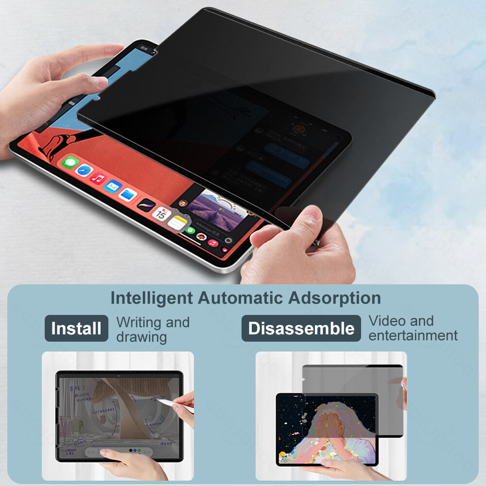 Pellicola salvaschermo magnetica per iPad mini 6 iPad pro 12 9 11 aria 4 10.2 7th 8th anti-spiare anti-sbirciare pellicola rimovibile