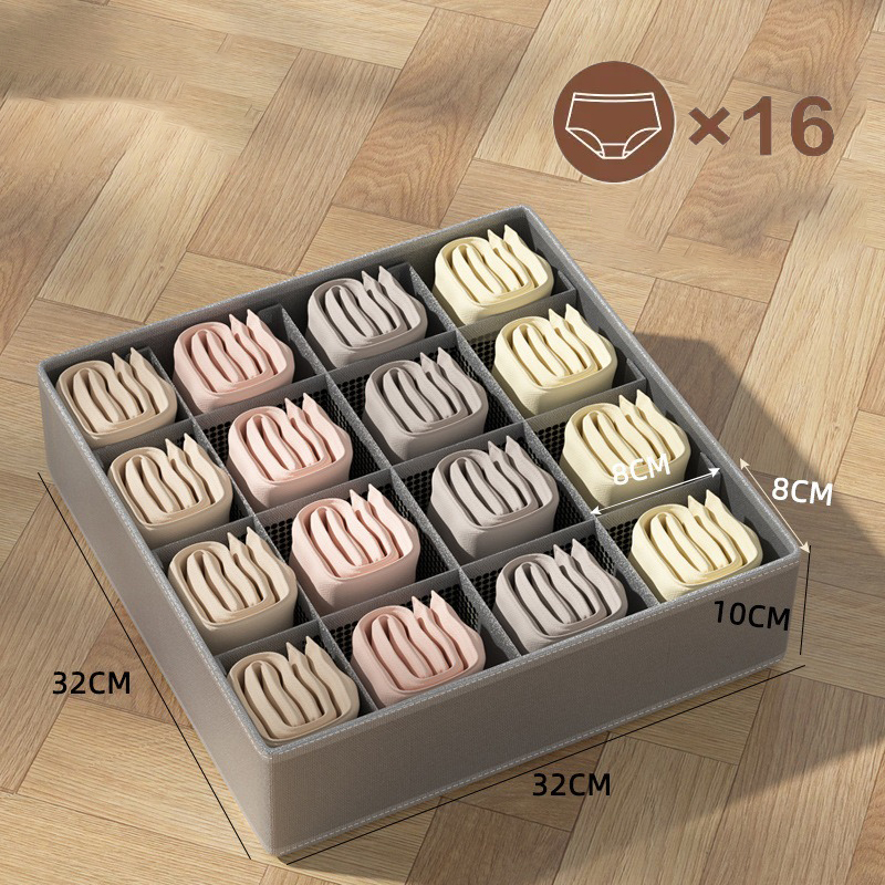 1-2Stck Unterwäsche Lagerung Boxen Socken Kleidung Lagerung Organizer Vlies Stoff Schublade Typ Höschen Drei-stück einstellen Kasten Kasten Hause: Licht Gelb