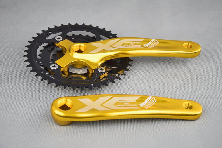 8 9 Speed 22-32-44T Bike Crankset mtb mountain bike 170mm Bicycle Crank Set aluminum alloy crank square hole Chainwheel: gold