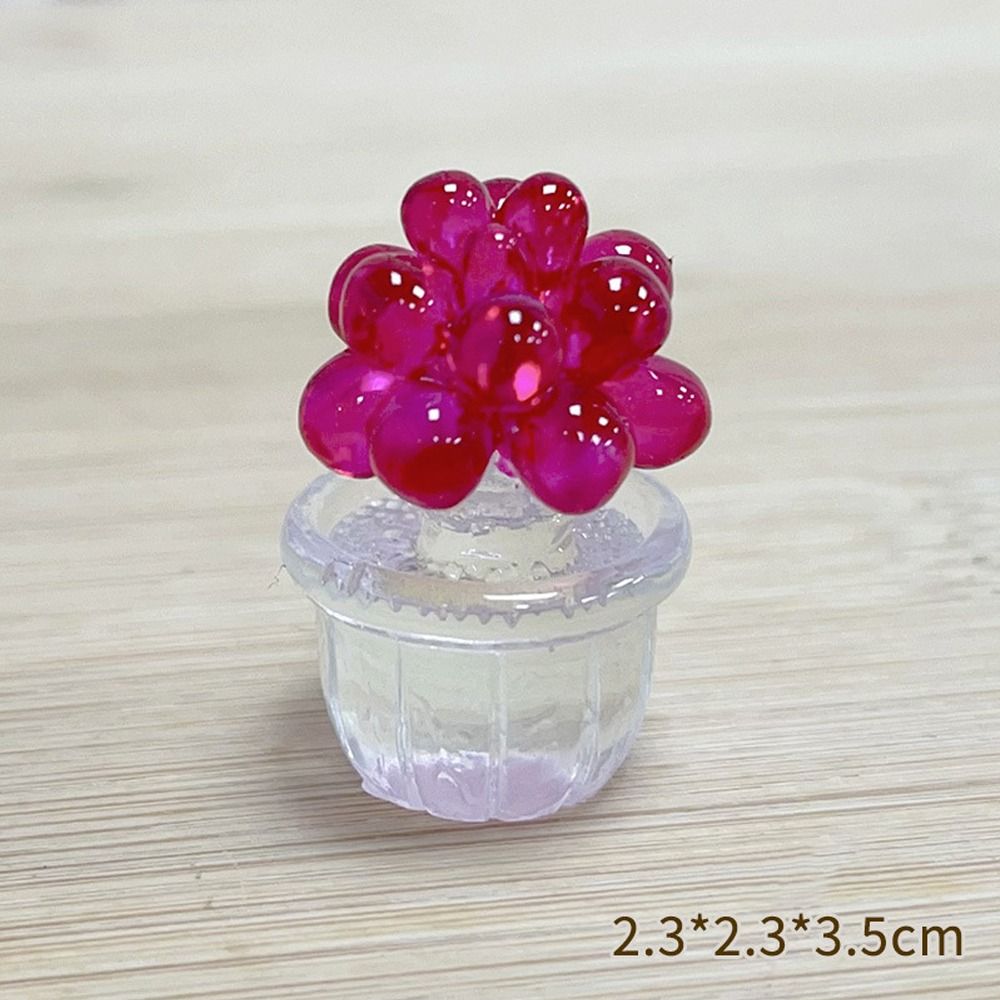 Cartoon Cactus Bonsai Decor Resin Crafts Transparent Fleshy Mini Cactus Figurines Realistic Simulated Cactus Home Accessories: Milky White