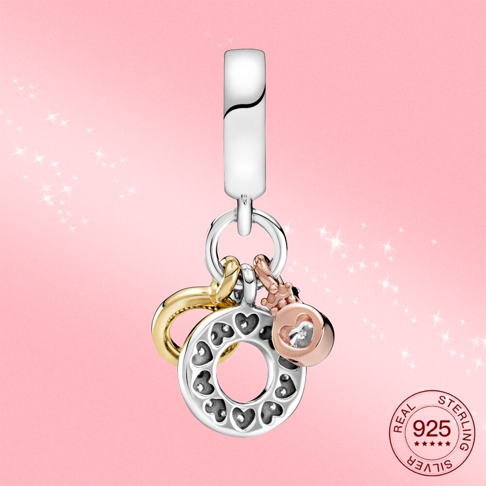 925 Sterling Silber Reize Funkelnden CZ Krone Anhänger Für Armbänder Original frauen Schmuck