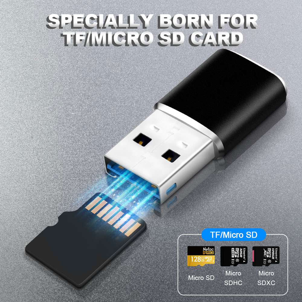 Rocketek Aluminum Mini usb 3.0 memory card reader adapter for TF micro SD pc computer laptop