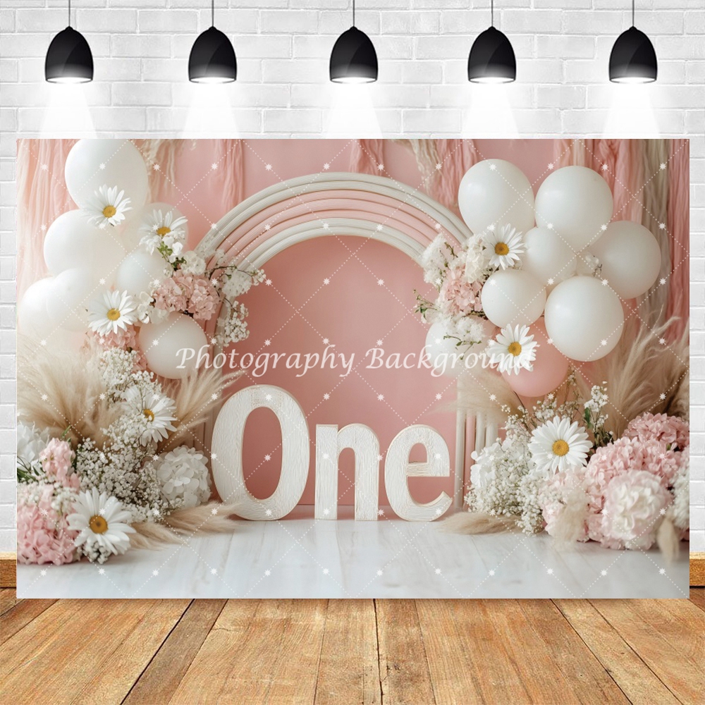 Baby 1st Birthday Photography Backdrop Baby Shower Newborn One Year Old Portrait Cake Smash Party Photo Background Photo Studio