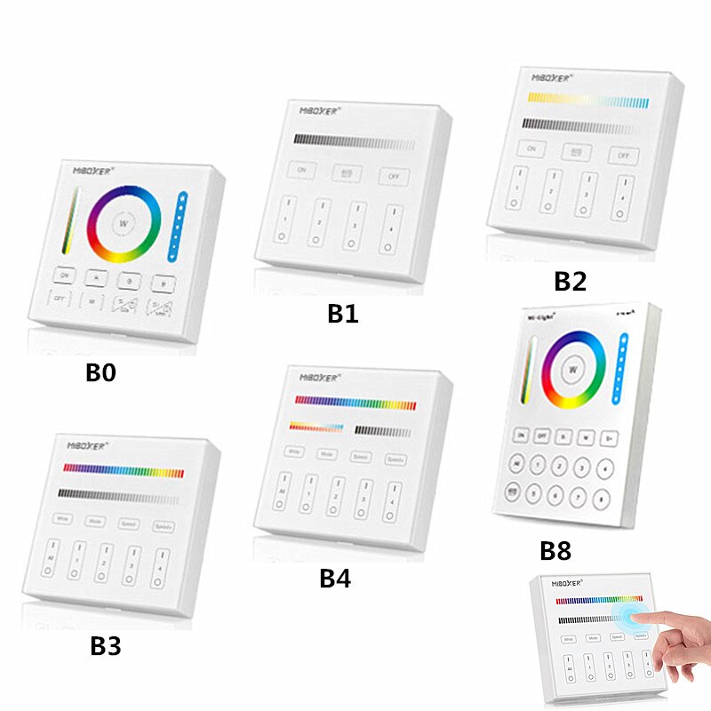 MiBoxer B0 B1 B2 B3 B4 B8 Smart Panel Remote Controller 4-Zone/8-Zone Brightness Dimming/CCT Adjust/RGB/RGBW Panel Controller