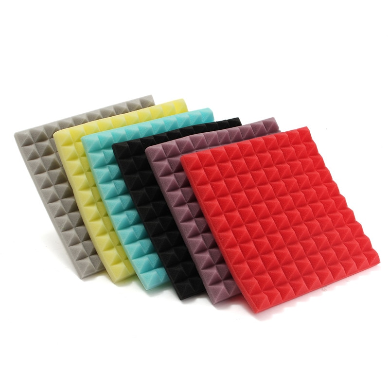 6pcs 250x250x30mm Soundproof Foam Studio High Density Acoustic Foam Sound Absorption Sponge Musical Instruments Accessories