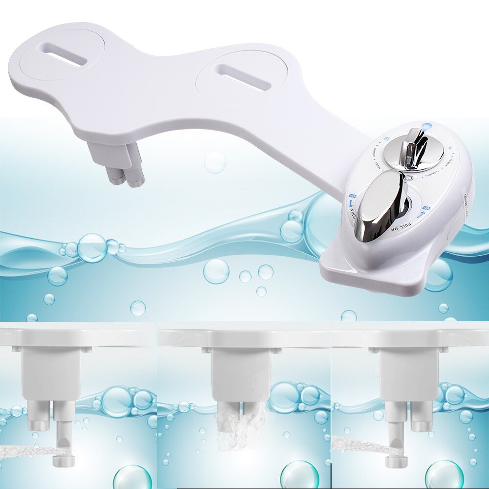 Non-Electric Bidet Toilet Seat anal Double Nozzle Left Handle For Women SS7801