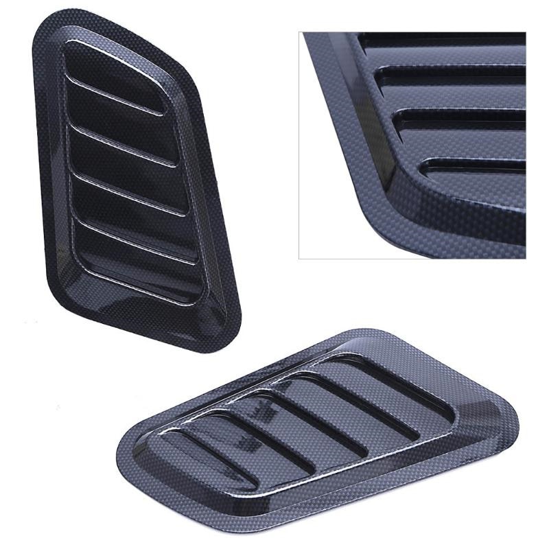 Car Air Flow Vent Intake Hood Scoop Stickers Auto Bonnet Cover Fender Sticker Black/ Carbon Fiber