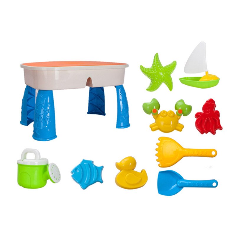 9 Pcs Draagbare Strand Speelgoed Set Graven Schop Gereedschap Bad Water Spelen Zand Tafel Zee Spelen Water Zacht Materiaal Zomer