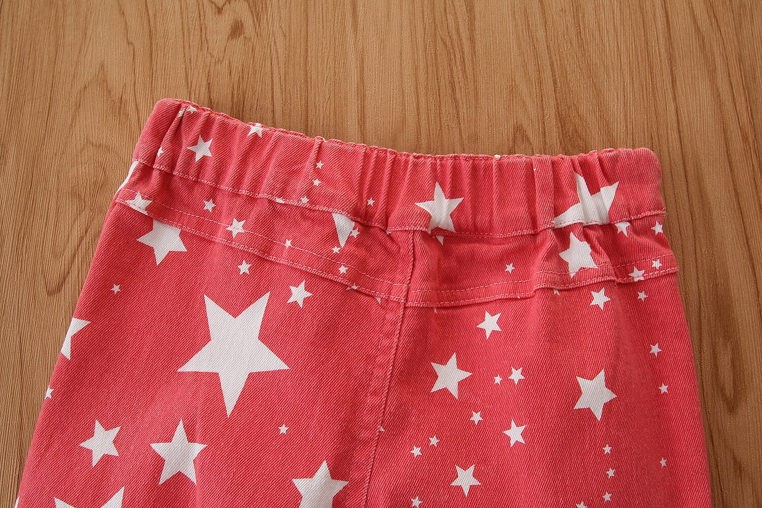 2-6Years Bambini Pantaloni Della Ragazza Ruffle Pantaloni Strappato Hole Tenere In Caldo Autunno Inverno A Vita Alta pantaloni a Gamba Larga Denim Star Stampato vestiti
