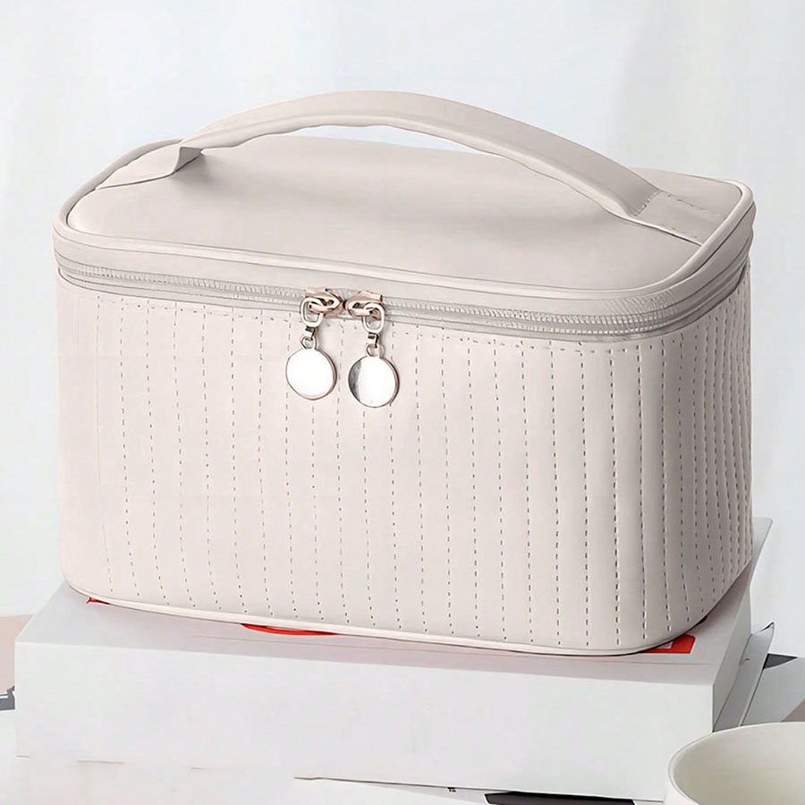Make-uptassen voor dames Reistoilettas Leuke koffers Tas Draagbaar Effen kleur Make-up organizer Box Cosmetische tas Neceser PU-leer