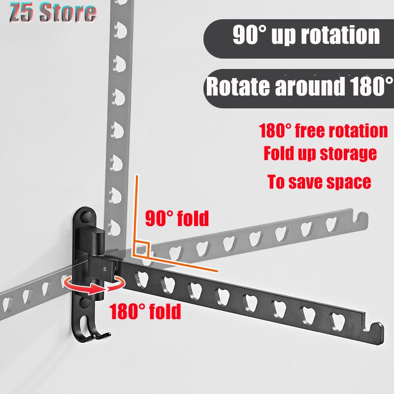 Aluminum Wall Mounted Laundry Clothes Rack Swivel Folding Clothes Hanger Rack Dryer Balcony Drying Rack For Clothes Hanger