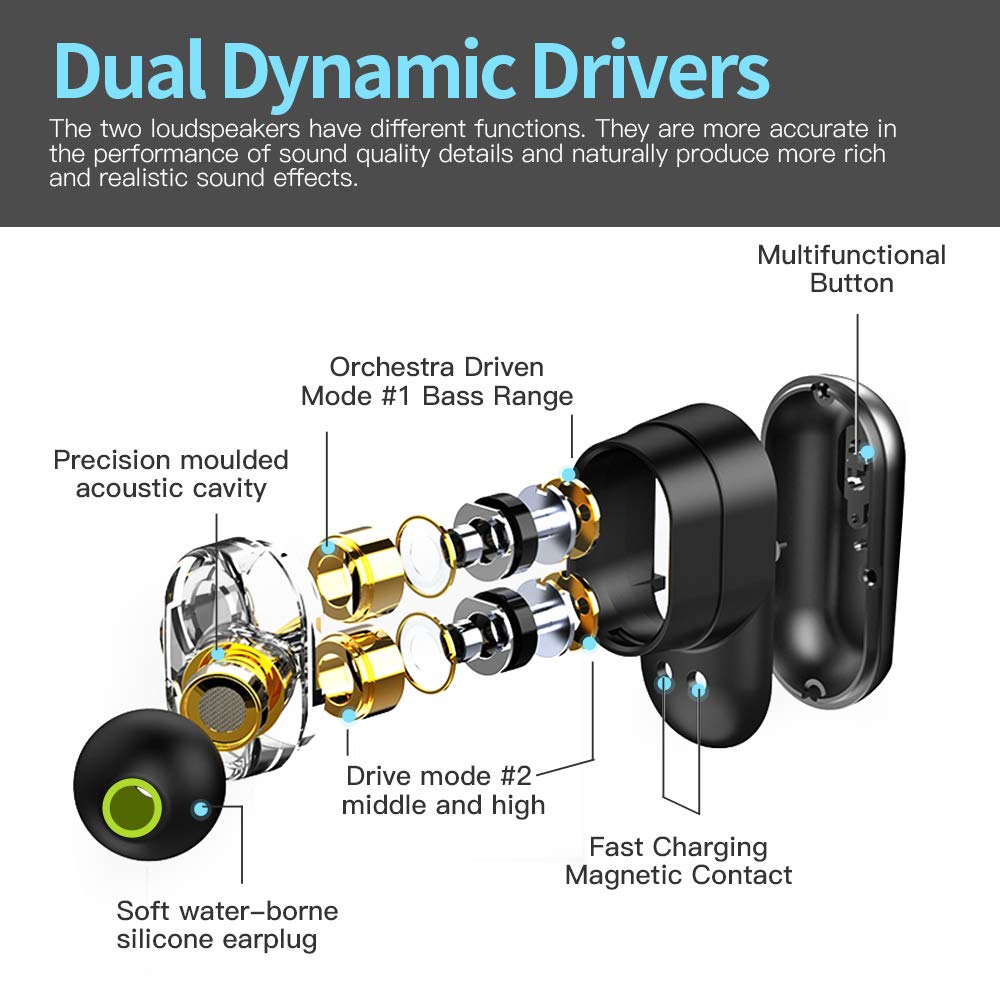SYLLABLE-auriculares inalámbricos S101 de graves, cascos de deporte inalámbricos con tecnología TWS, potentes graves, reducción de ruido para música, Chip QCC3020 de SYLLABLE S101