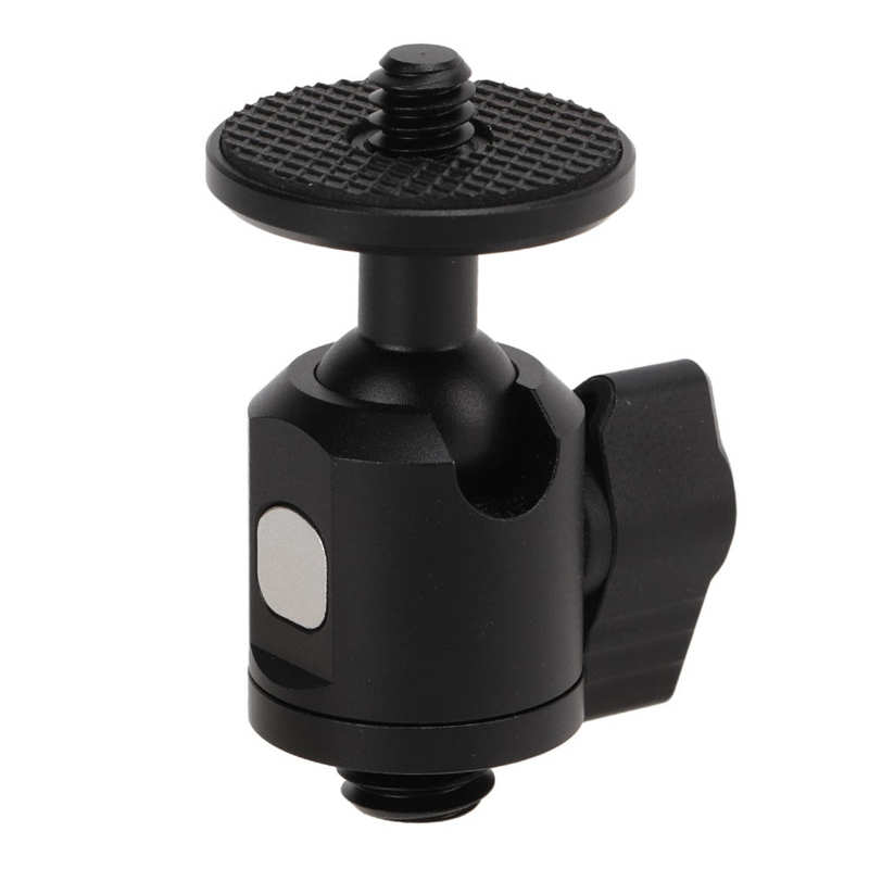 Ball Head Camera Mount Anodized Aluminum Alloy Tripod Ball Head Vertical 90° CNC Lathe for Phone