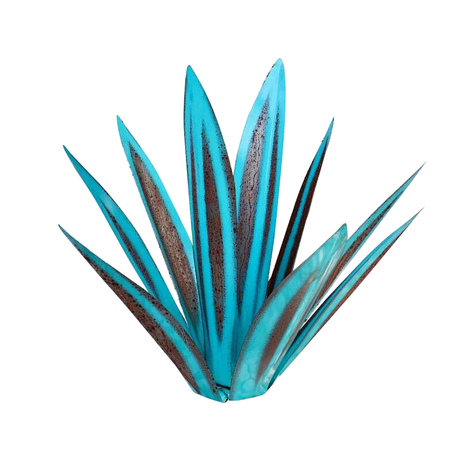 Nouvelle décoration de jardin en métal extérieur, 9 feuilles, Sculpture rustique, Art Tequila: Sky Blue 