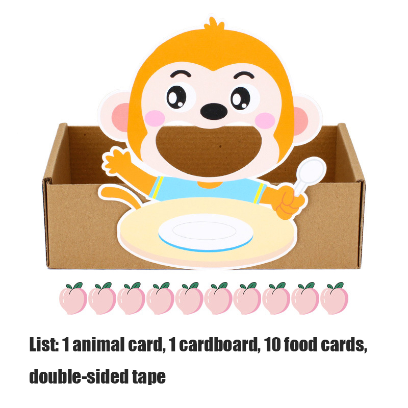 Kindergarten Activity Area Corner Toys Mathematics Play Teaching Aids Feeding Animals Handmade Educational Aids WYW: monkey