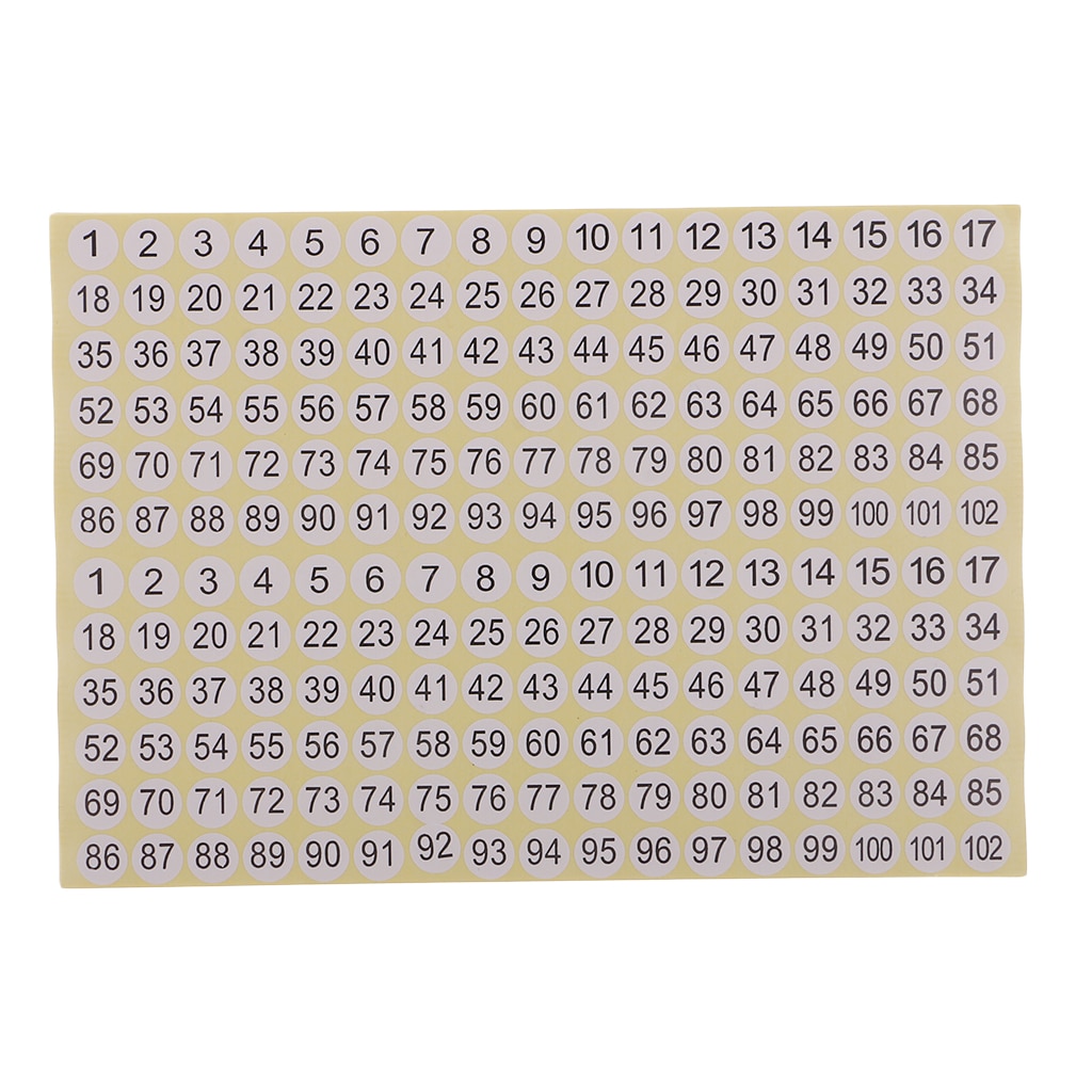 15 Sheets Number Sticker Sticky Numbered Label For Home, & Office Use