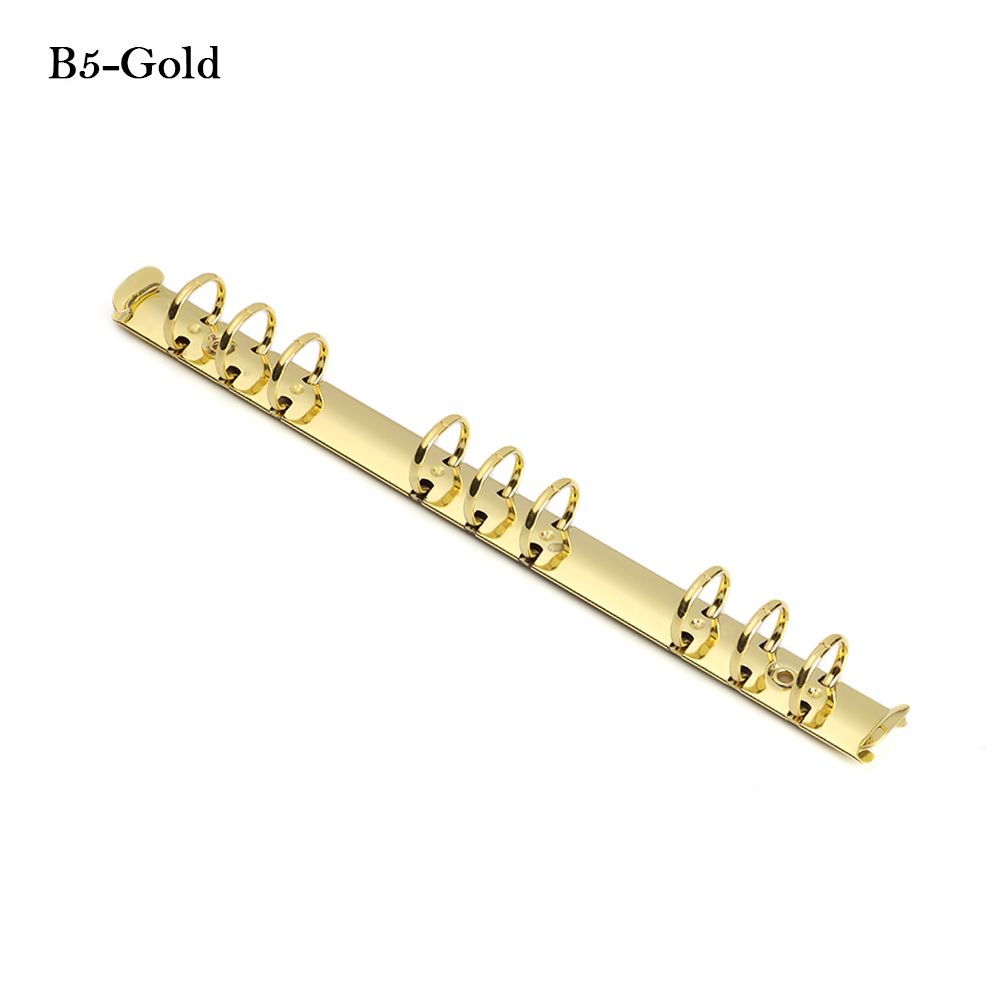 Clip di rilegatura in metallo di alta qualità Clip di rilegatura a nastro raccoglitore a fogli mobili cartella di File cerchio Album fai da te Scrapbook cerchio raccoglitori ad anelli: B5-Gold