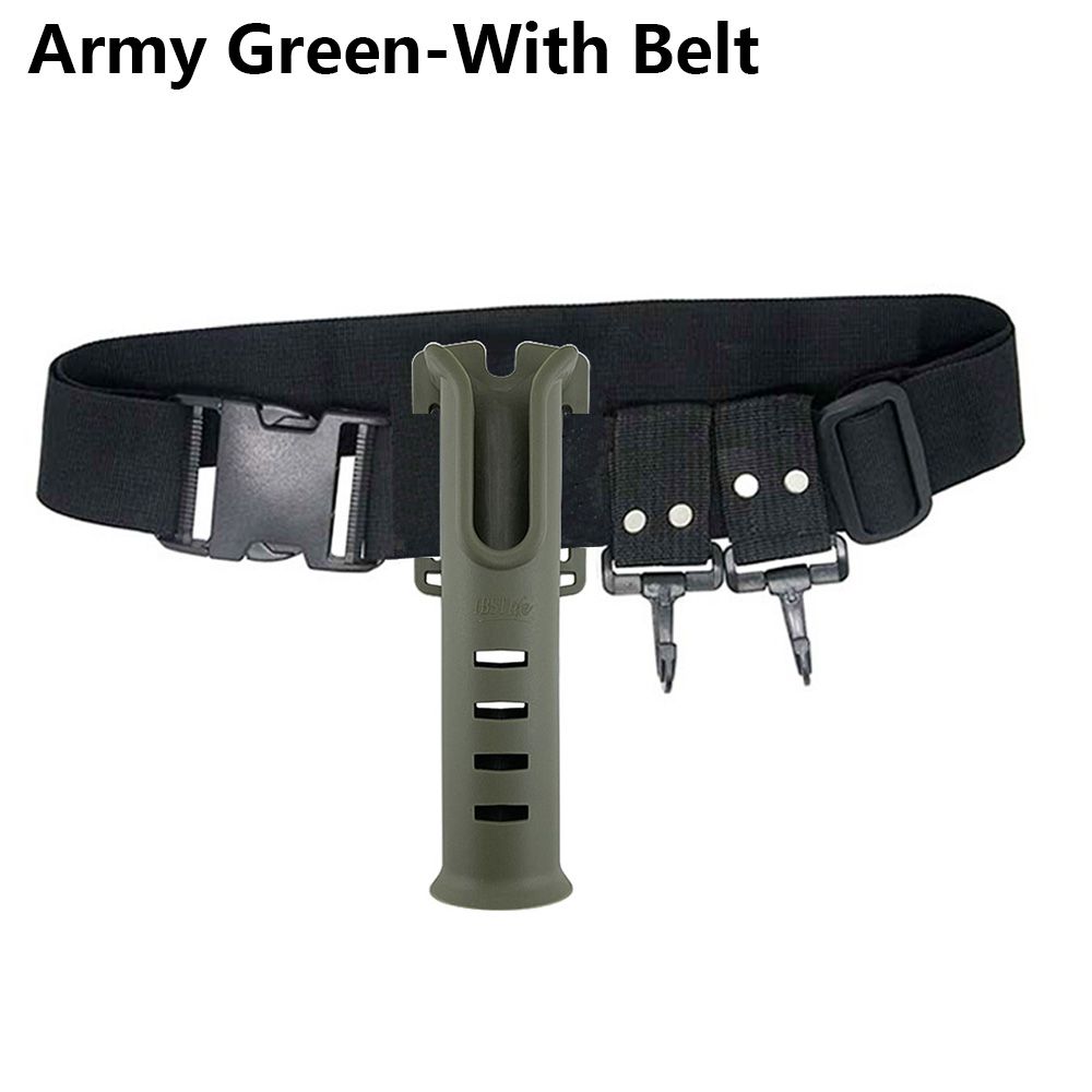 Cinturón para caña de pescar multifunción, soporte para el vientre, soporte para caña de pescar ajustable, cinturón para la cintura: army green-With Belt
