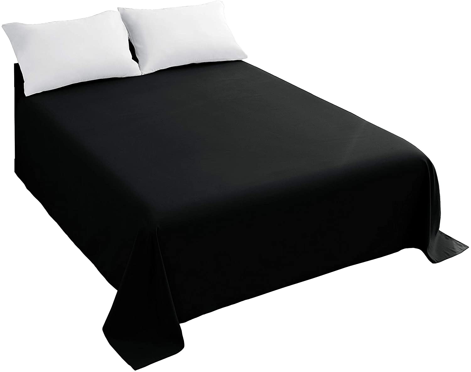 MICROFIBER Bed Sheet Bed King Queen Twin Size Bed Sheets Beds Fabric Single Double Sheet Home Sheets for Bed Flat Bed Sheet: Black / Queen230x250cm