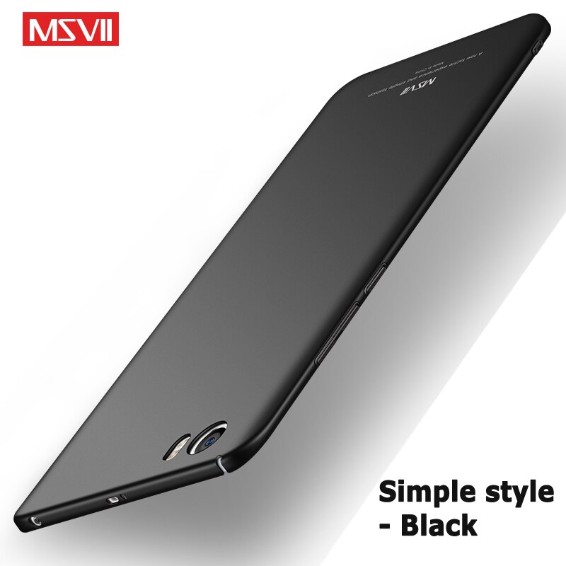 Xiaomi Mi 5 Case Cover Msvii Silm Frosted Cases For Xiaomi Mi 5S Mi5s Case Xiomi Mi5 PC Cover For Xiaomi Mi5 S M5 Cases 5.15": For Xiaomi Mi5 / Simple black