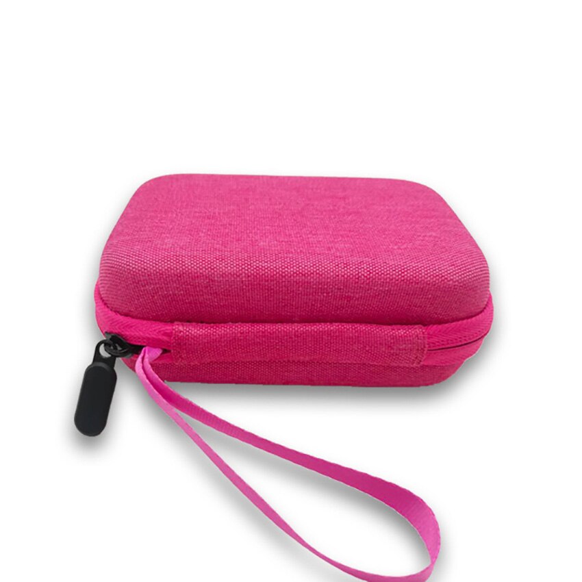 Oortelefoon Zak Headset Hoofdtelefoon Storage Case Multi-Fuction Beschermen Oordopjes Data Oplaadkabel Opbergdozen: pink
