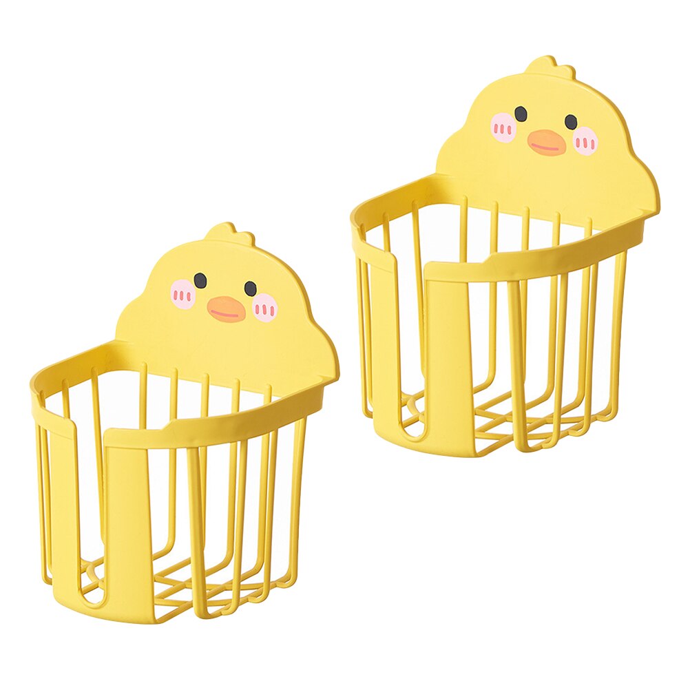 2pcs Decorative Paper Storage Racks Punch-free Holders Wall-mounted Storage Racks