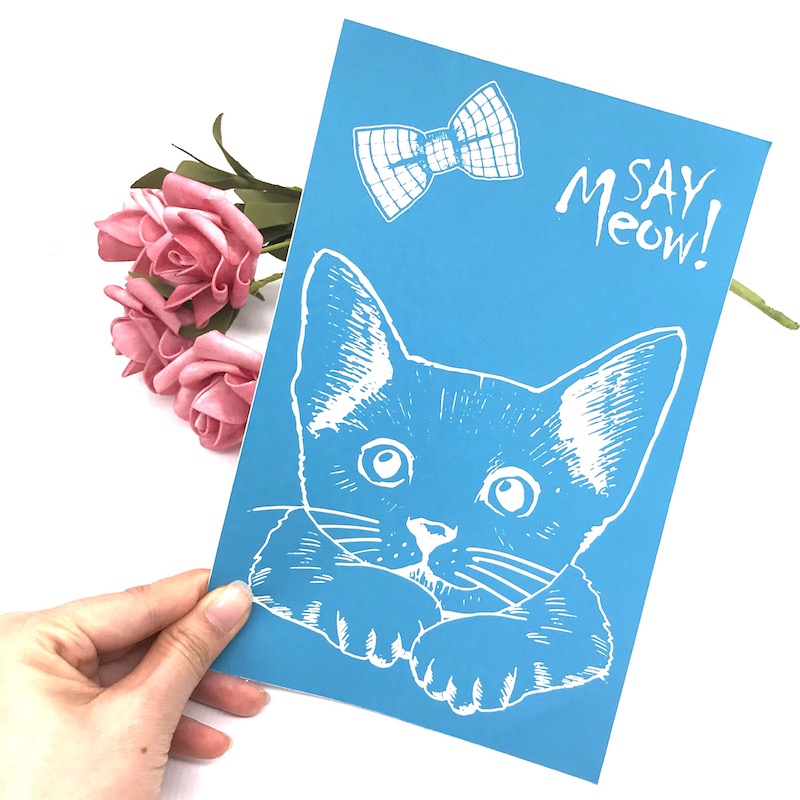 Ypp hantverk katt självhäftande silketryck mesh överföringar för diy t-shirt kudde tyg målning papper heminredning