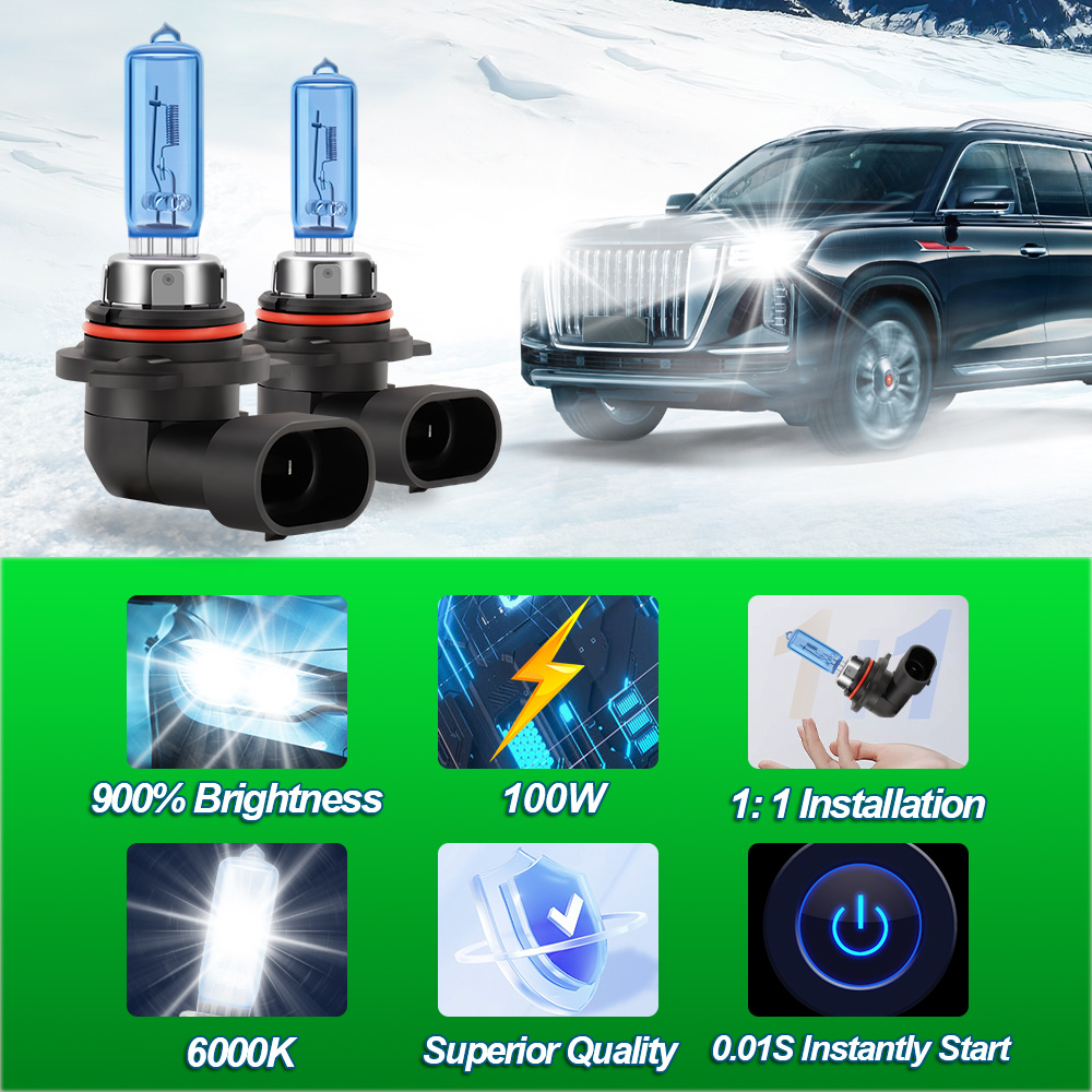 2pz 26000LM Luci Alogene 100W H1 H4 H7 H9 H11 9005 HB3 9006 HB4 9007 9012 auto Alogene Faro Lampadine 6000K 12V auto Lampade
