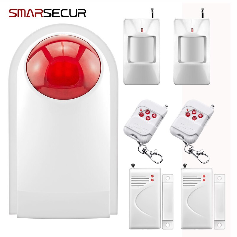 Alarm 433Mhz Thuis Inbreker Alarmsysteem Waterdichte Draadloze Outdoor Sirene Sensor Kit Voor Thuis Beveiliging
