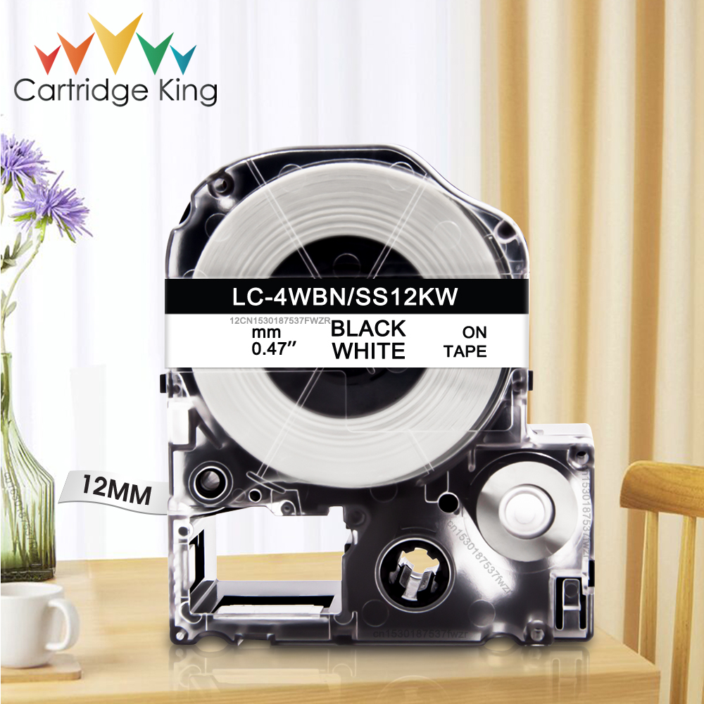 6/9/12mm Replace for Epson Label Tape SS12KW SS9KW SS6KW ST12KW LK-4WBN Compatible for Espon LW-300 LW-400 LW-600P LW-700 Maker: K / 9mm