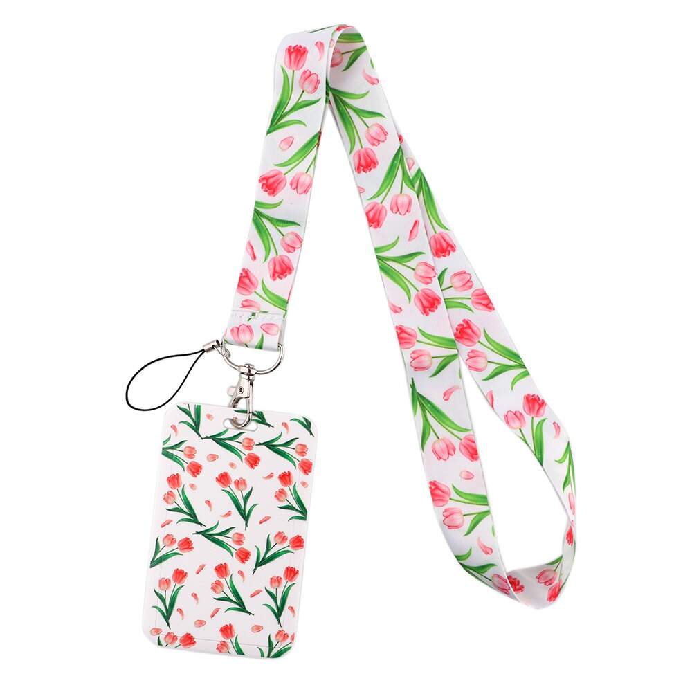 CB896 Kersenbloesems Mode Bloemen Lanyard Credit Card Id Houder Tas Student Vrouwen Bank Bus Visitekaartje Cover Badge: 20