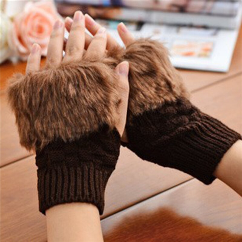Winter Gloves Female Fingerless Gloves Without Fingers Women Cotton Warm Winter Gloves Hand Wrist Warmer