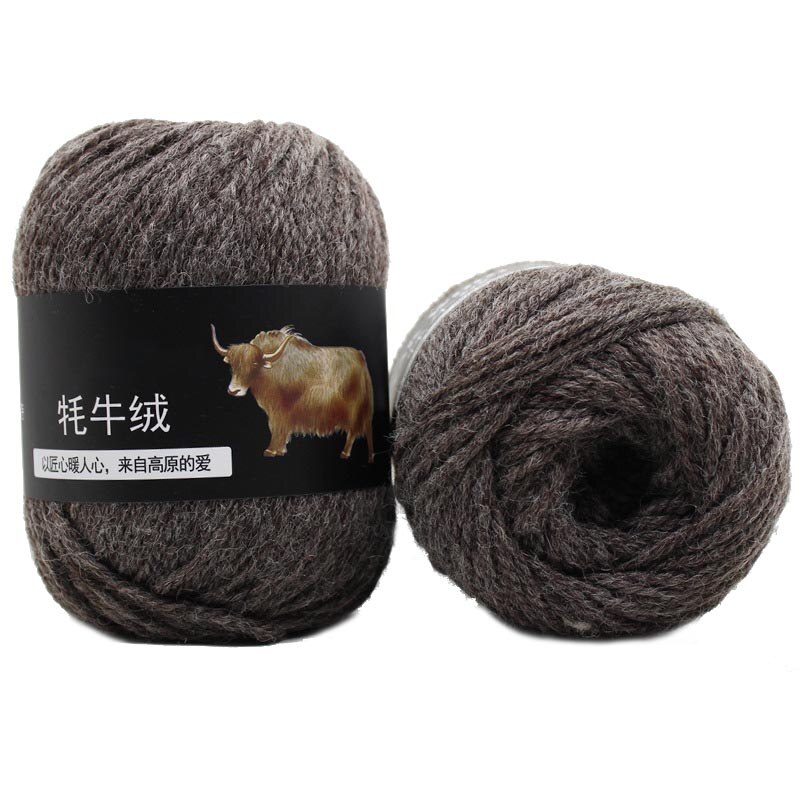 100g virkat garn multicolor handstickning tillbehör mångsidig mjuk tröja mössa halsduk linje färgad längd 300m: Mörkbrun kamel