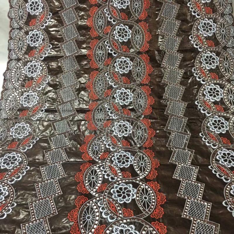 Embroidery African Bazin Riche Fabric Cotton Basin Brode 5Y Perforated Nigerian Brocade Tissu French Woman/Man's Dress Material: s6