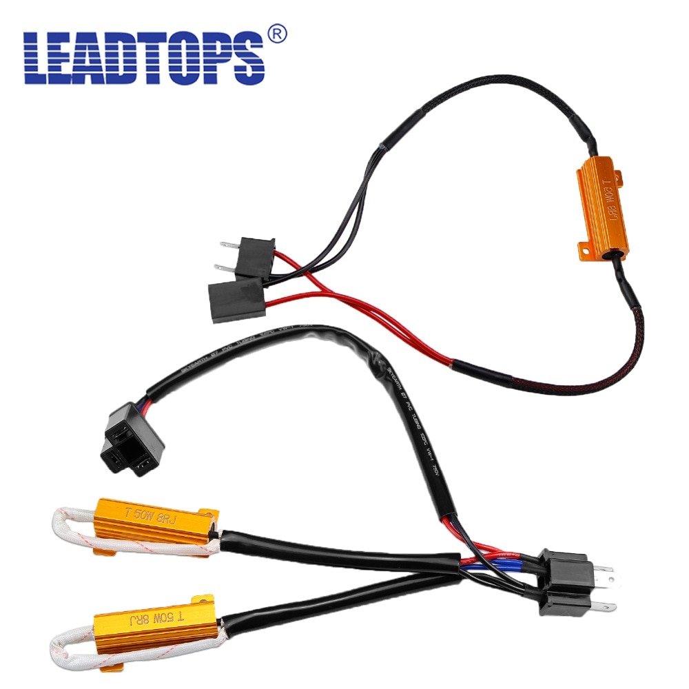 LEADTOPS-2 pièces H4 H7 LED, décodeur, résistance à la charge, pour H8 H9 H11 9005 9006, autoradio 50W 8RJ, avertissement d'erreur, levé en BC