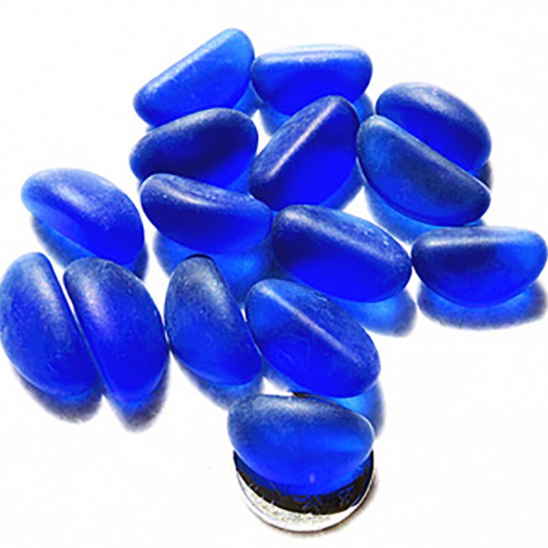 Aquarium en verre de couleur 500g | Pierre paysage, verre de mer givré naturel, pour Aquarium, réservoir de poissons, pierres de sable, décoration de paysage: navy blue