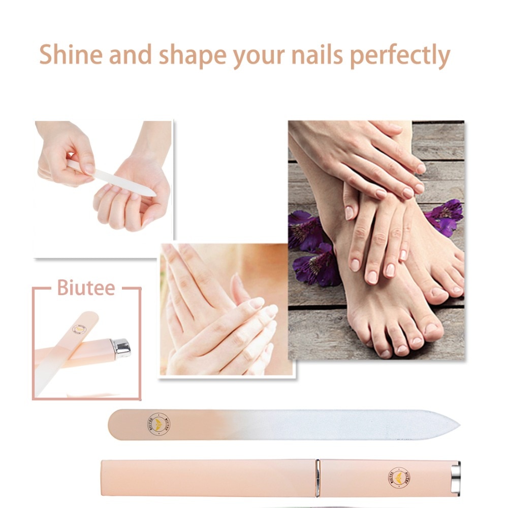 1 Uds. De lima de uñas de cristal rosa/Verde/plata dispositivo de manicura herramienta para manicura duradero uña limas