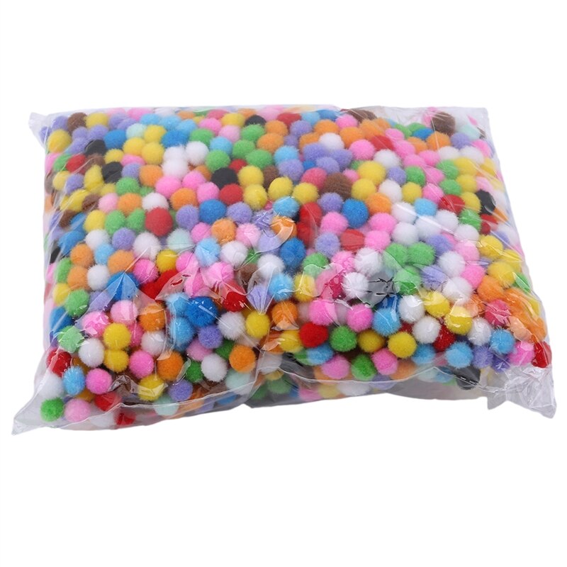 Large Medium Small Color Wool Ball Boy Girls Toys Kindergarten DIY Handmade Materials Plush Stick Pompoms Toy