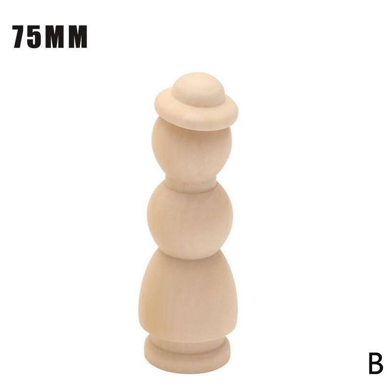 1 Uds. De muñecos de madera sin pintar, muñecos de Madera hechos a mano para hombres y mujeres, figuras artesanales, Graffiti de Color pequeño, juguete de madera W7Q5: B