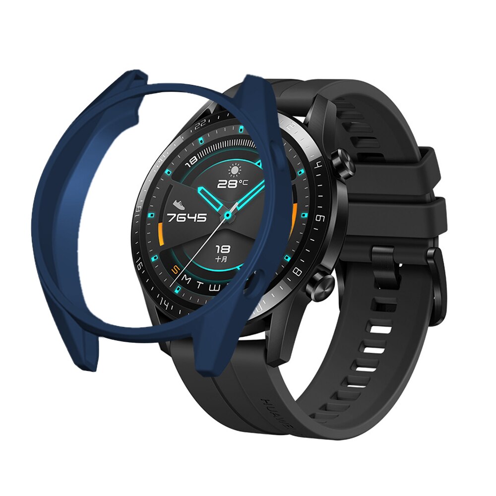 Funda de TPU para Huawei Watch GT 2 y reloj GT marco Protector para Huawei GT 2 GT 46mm Smart Watch pulsera carcasa protectora: Medianoche azul / Huawei GT 2 46mm