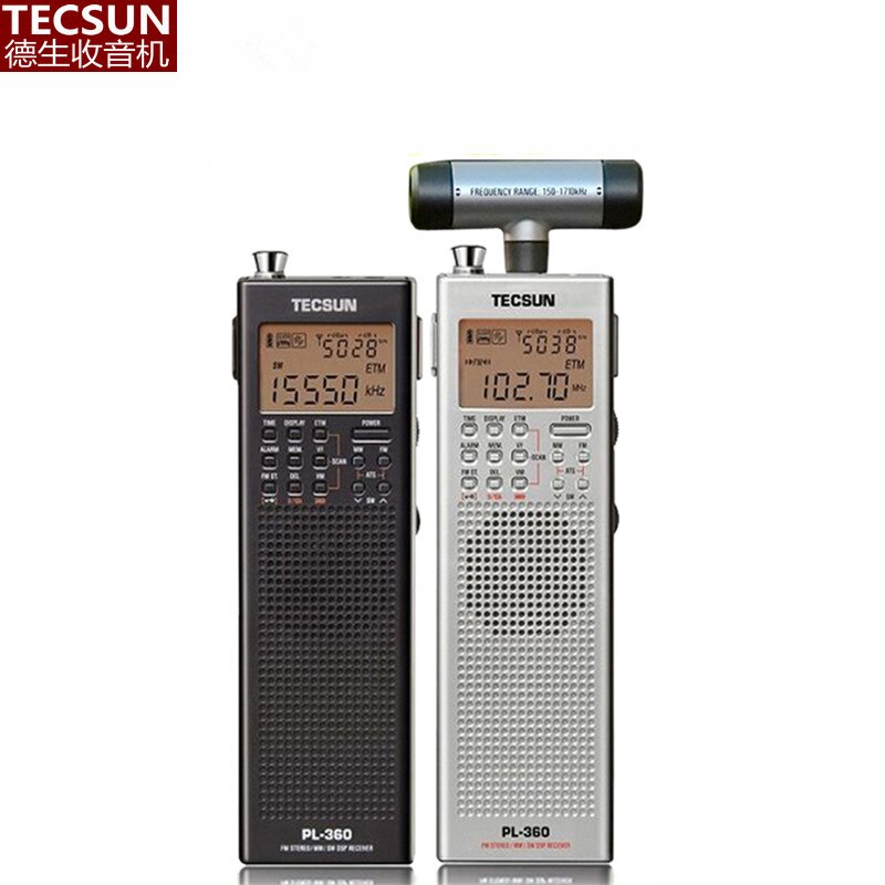 Tecsun PL-360 Radio FM MW SW LW + External AM Antenna + Outdoor Antenna Portable Radio Recorder